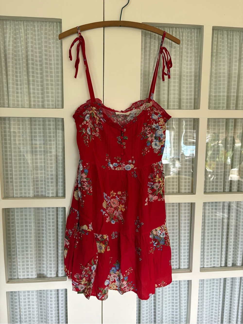 Auguste The Label Red Floral Mini Dress